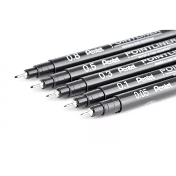 Pentel Pointliner peenjoonistuspliiatsi komplekt, must