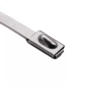 HellermannTyton 111-93088 Roostevabast terasest kaabliside PA11 kattega, 201 mm pikkus, 4,6 mm laius, 0,3 mm paksus, 50 mm kimbu läbimõõt, metallik/hõbedane, pakk 100 tk