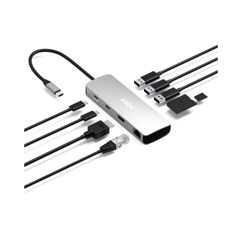 PORT Designs USB-C 9-in-1 dokkimisjaam 4K HDMI ja 85W PD-ga - Space Grey