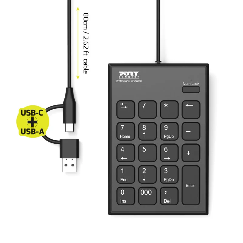 PORT Designs PORT Connect Numeric Keypad USB-C Must