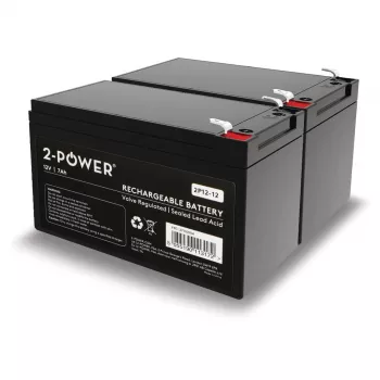 2-POWER BUN0248A VRLA suletud pliiaku komplekt (2 tk) - 12V 12Ah 12000mAh - Must - Asendab RBC6