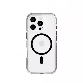 Tech21 EvoCrystal MagSafe Case iPhone 16 Pro Must – Läbipaistev kaitse 15x sõjaline standard 4,9 m kukkumine