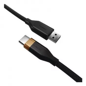 2-POWER 2m USB-A to USB-C 60W laadimis- ja andmekaabel - must