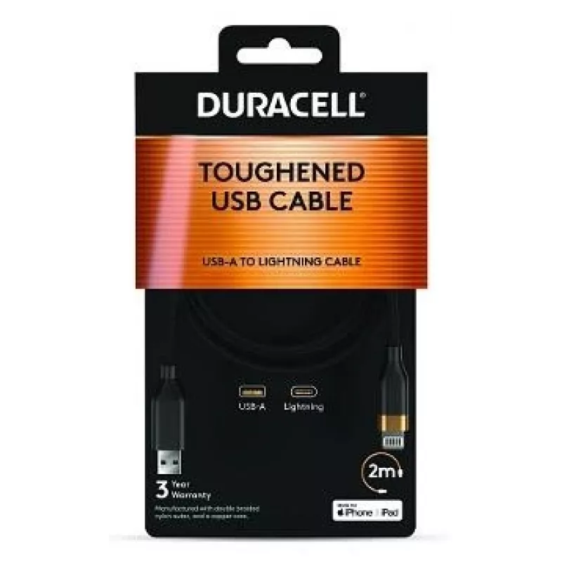 2-Power 2m USB-A to Lightning kaabel - Must