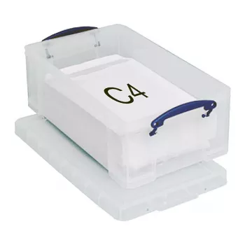 Really Useful Boxes 12C Hoiukarp - 12 Liitrit - Läbipaistev - Ristkülikukujuline - Polüpropüleen - Klambriga Kaas