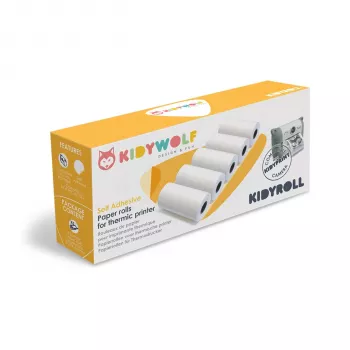 KIDYWOLF isekleepuvad termopaberi rullid 5-pakk - 57mm x 30mm valge