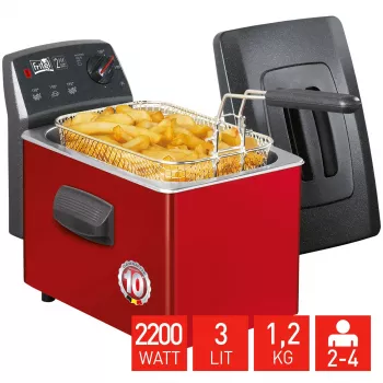 FRITEL TURBO SF fritüür 3L 2200W must/punane/hall