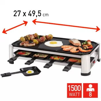 FRITEL RG 2170 Raclette Grill Roostevaba teras Kroom/Must 1200 W 8 inimesele