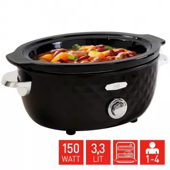 FRITEL Family Slow Cooker 3.3L 150W Must/Hõbe