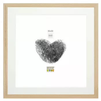 Deknudt S66KH1 P1 30x30 Wood Oak Picture Frame with White Passepartout