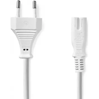 Nedis toitekaabel - Euro isane IEC-320-C7, 3.00 m, sirge, lame, PVC, valge