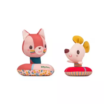 Lilliputiens vannimänguasjade komplekt Jeanne the Cat ja Nina the Mouse 6m+