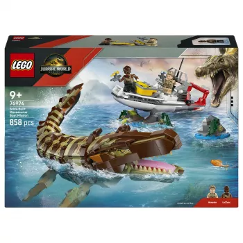 LEGO Jurassic World 76974 Missioon paadil ja Mosasaurus mudel