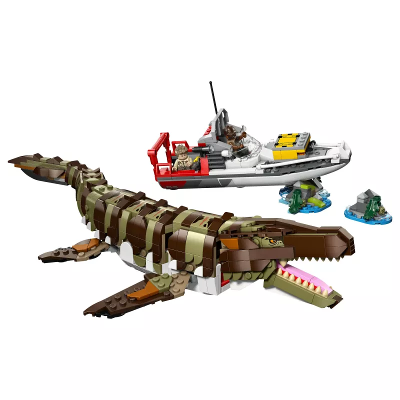 LEGO Jurassic World 76974 Missioon paadil ja Mosasaurus mudel