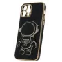 iLike Samsung Galaxy A34 5G Astronaut Case - Läbipaistev astronauti graafikaga TPU tagakaas jalaga