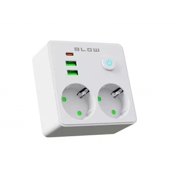 BLOW Power Strip R-20 PRx2 2xUSB-A + USB-C White