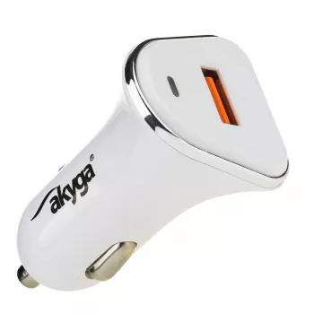 Akyga AK-CH-07 Auto Laadija 12/24V 18W USB-A Quick Charge 3.0 5-12V / 1.5-3A Valge