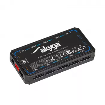 Akyga AK-CA-73 RGB-ventilaatorite kontroller kaugjuhtimispuldiga, 12 porti (10 ventilaatorit + 2 LED-riba), Molex toide