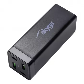 Akyga Charge Brick AK-CH-17 USB-laadija 65 W, 2 x USB-C PD + 2 x USB-A QC 4+, must