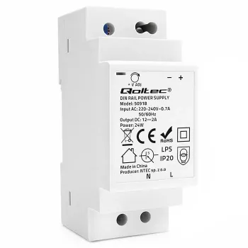 Qoltec DIN Rail Toiteplokk 24W 12V 2A Hall