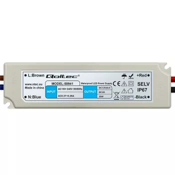 Qoltec LED-lülitustoiteallikas 36W 12V 3A IP67 veekindel