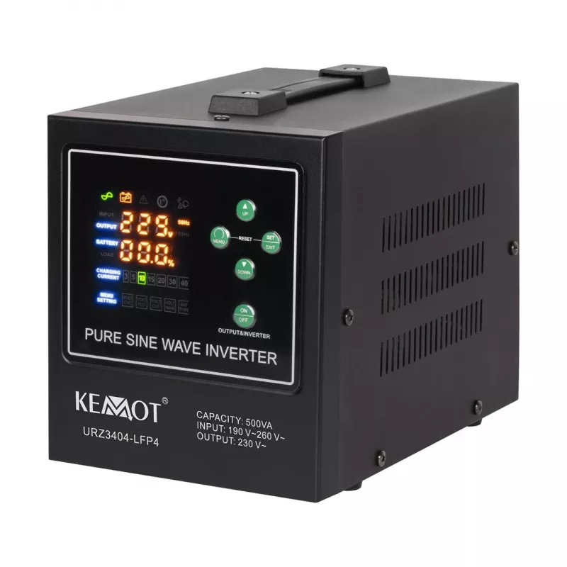 KEMOT PROsinus-500-LFP4 Katkematu toiteallikas puhas siinuslaine inverter laadimisfunktsiooniga 12V 230V 500VA/300W