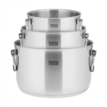 TEESA COOK PRIME 6-osaline pottide komplekt, roostevaba teras, induktsiooniga ühilduv