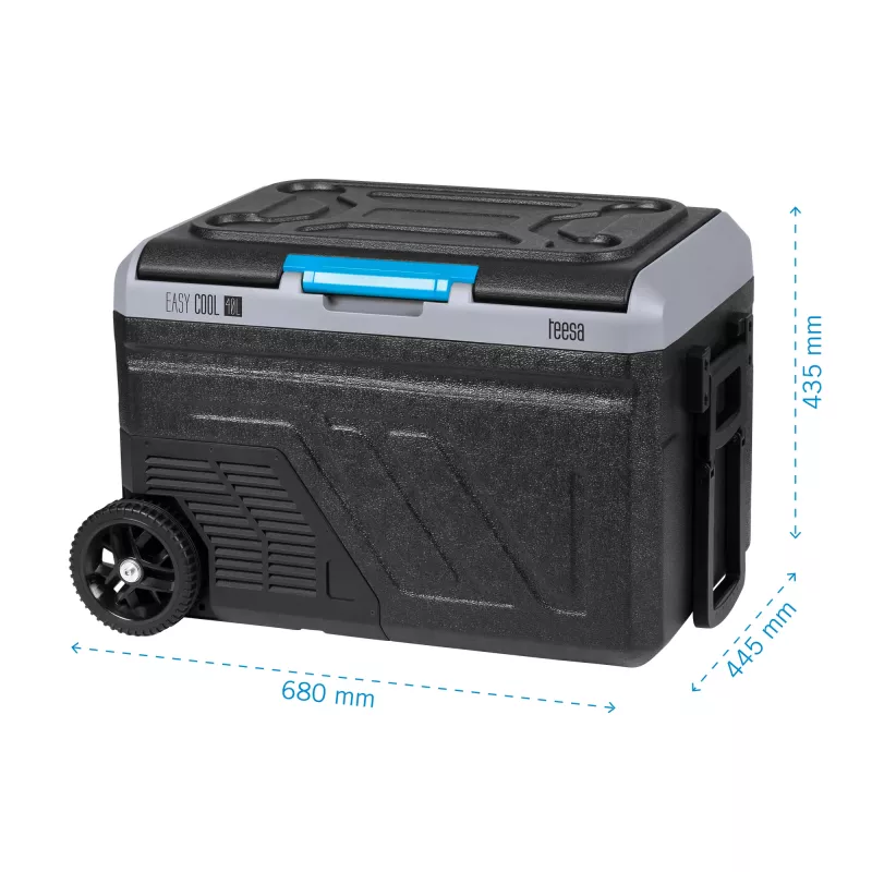 TEESA TSA6002 Professionaalne Kompressoriga Kaasaskantav Külmik/Sügavkülmik 40L, DC12/24V AC230V, Aku Ühilduv, Suured Rattad, Tugev Käepide, Bluetooth
