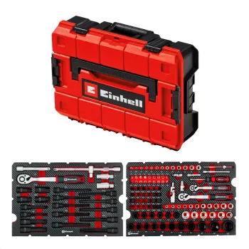 EINHELL-KWB E-Case Tööriistakast KFZ, 121-osaline (Must/Punane, tööriistakomplekt hobbymehaanikutele)