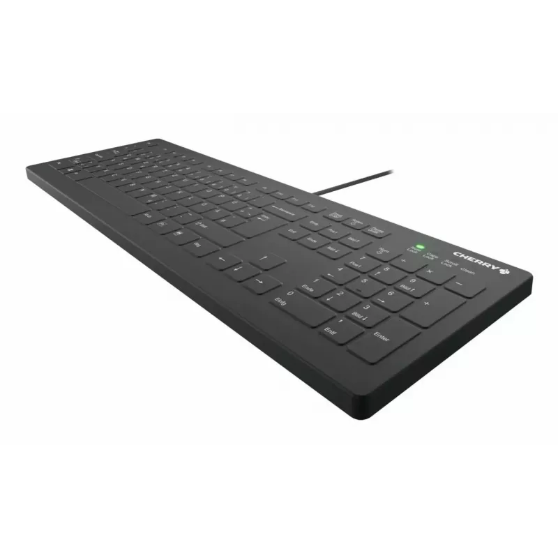 CHERRY Contour Design Active Key AK-C8112 Full-Size Wired USB Scissor-Switch Keyboard QWERTY Black