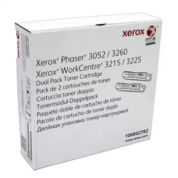 Xerox Twin Pack Black Toner Cartridges (2 x 3,000 Pages) for Phaser 3052/3260, WorkCentre 3215/3225 - OEM 106R02782