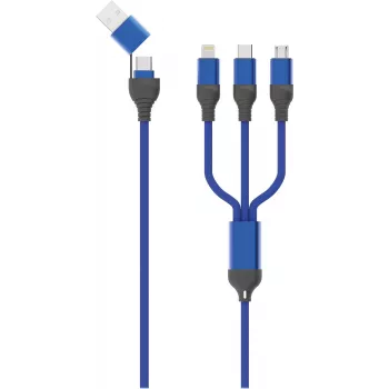 2GO 797360 USB-kaabel 1,2 m USB A/USB C USB C/Micro-USB B/Lightning Must - Sinine