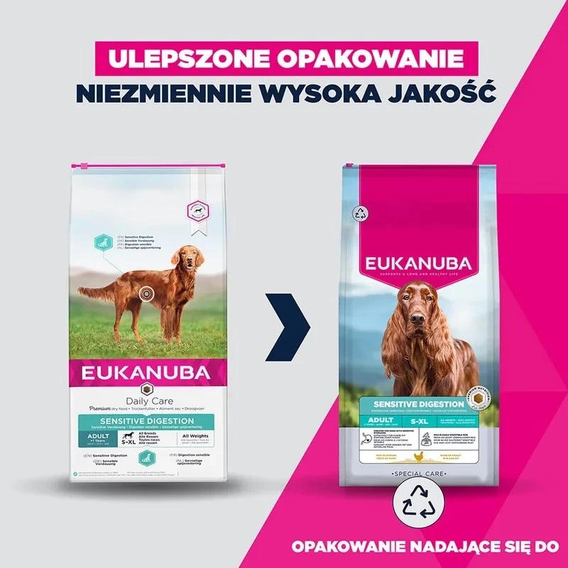 Eukanuba Special Care Sensitive Digestion kuiv koeratoit täiskasvanud väikestele ja keskmistele tõugudele, lambaliha ja riisiga, 12 kg