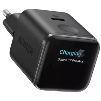 Anker Nano Charger 45W GaN USB-C Laadija ActiveShield 5.0, Puutetundliku Anduri, Nutika Ekraaniga, Must