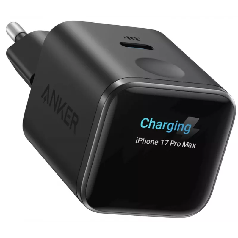 Anker Nano Charger 45W GaN USB-C Laadija ActiveShield 5.0, Puutetundliku Anduri, Nutika Ekraaniga, Must