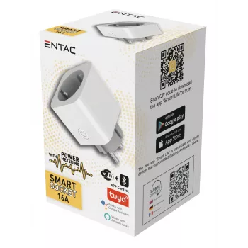 ENTAC WiFi nutikas pistik energiamonitooringuga Valge