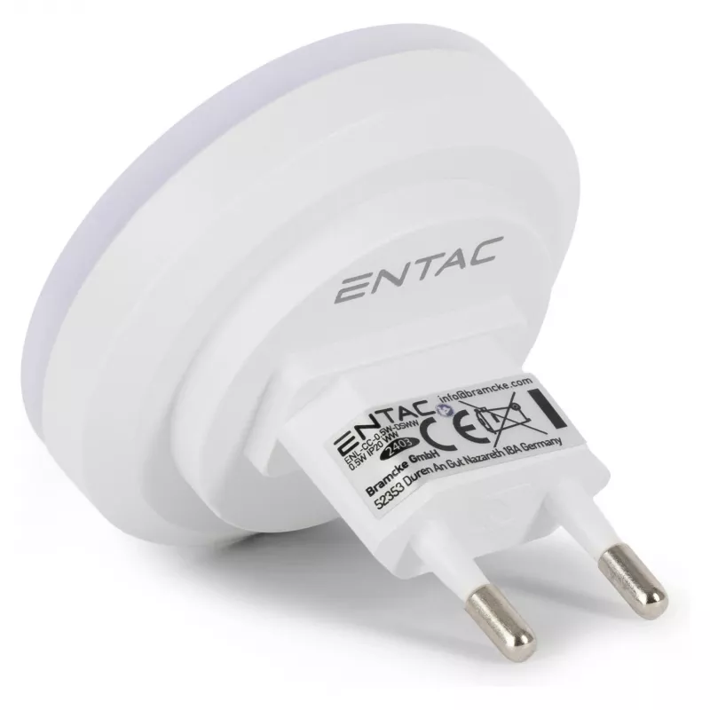 ENTAC LED Night Light 0.5W Round Warm White with Dusk Sensor