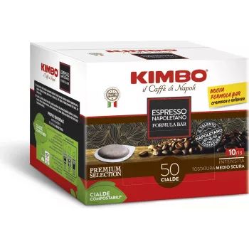 Kimbo NAPOLETANO 44mm ESE Padjad 50 Kapslit x 7g Tume Röst Jahvatatud Kohv