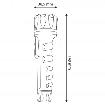 ENTAC EFL-2AA-PL LED Taskulamp 2xAA ABS Plastik Must 30 Luumenit