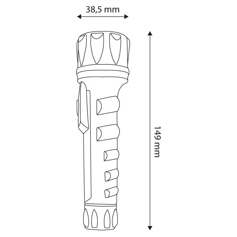 ENTAC EFL-2AA-PL LED Taskulamp 2xAA ABS Plastik Must 30 Luumenit
