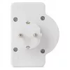 ENTAC seinakontakti adapter 2x Euro 1x Schuko lülitiga valge