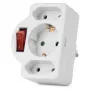 ENTAC seinakontakti adapter 2x Euro 1x Schuko lülitiga valge