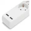 ENTAC Power Strip 3-Way with USB 1.5m Switch White