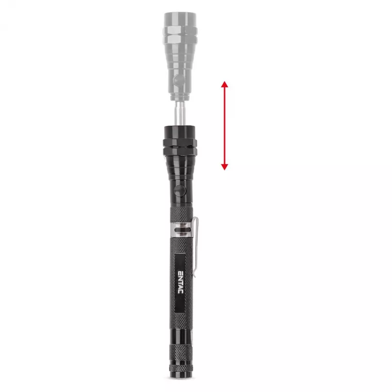 ENTAC EFL-1W-FLEX-ALU 1W LED-taskivalgusti teleskoopkaelaga, alumiinium, must