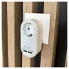 ENTAC seinakontaktpistikupesa 2x USB-A valge