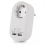 ENTAC seinakontaktpistikupesa 2x USB-A valge