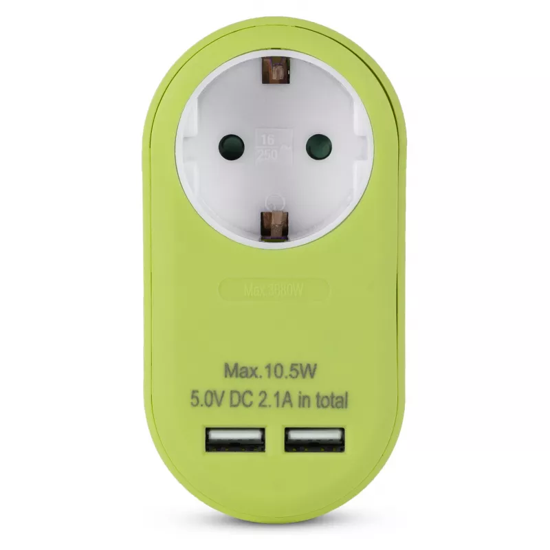ENTAC Pistikupesa adapter 2x USB-A Lubjakas