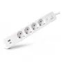 ENTAC toiteplokk 4-kohaline 1x USB-A ja 1x USB-C, 1,5 m valge