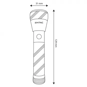 ENTAC 1W LED Taskulamp Alumiinium Must AA Aku
