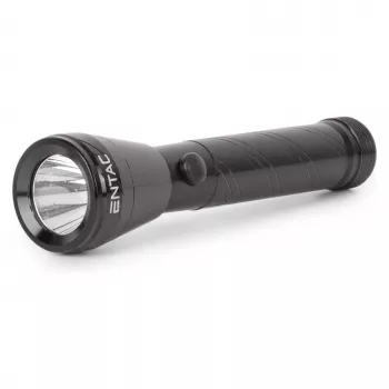 ENTAC 1W LED Taskulamp Alumiinium Must AA Aku